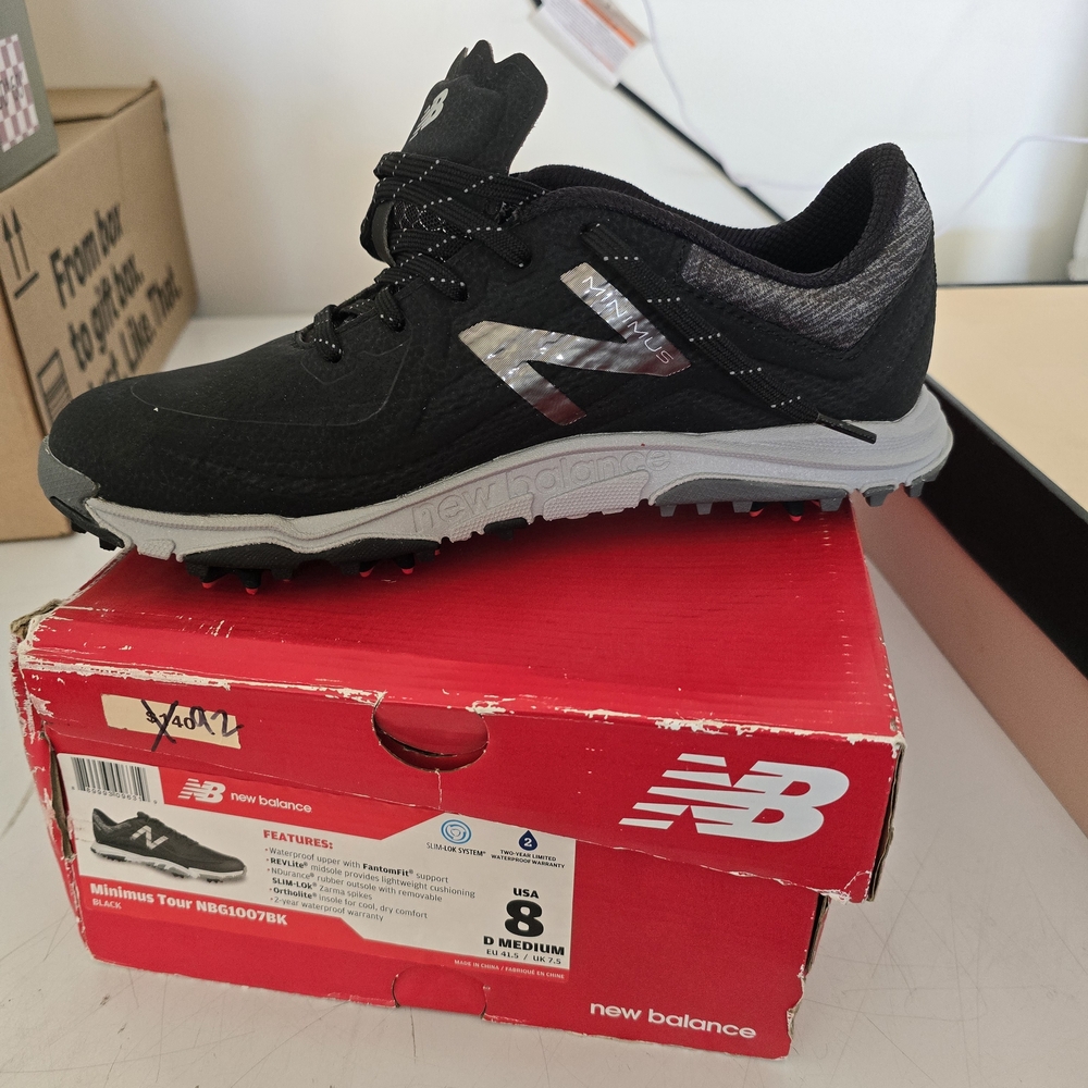 New Balance Black and White Minimus Tour Shoes